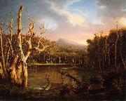 Thomas Cole Lake with Dead Trees oil